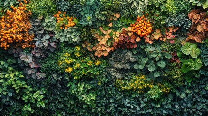 Lush Green Wall with Vibrant Colors