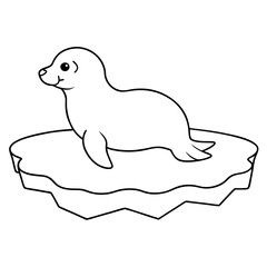 Cute Seal Resting on Beach Vector Illustration of Sunny Seaside Vibes
