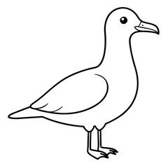 Seagull Vector Illustration Soaring Over Ocean Waves for Stunning Visual Appeal
