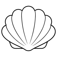 Eye Catching Vector Illustration of Scallop with Open Shell for Art Projects
