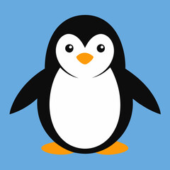 Charming Penguin Vector Graphic Great for Greeting Cards and Animal Conservation Projects
