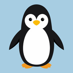 Playful Penguin Vector Art Ideal for Winter Themed Designs and Children Book Covers
