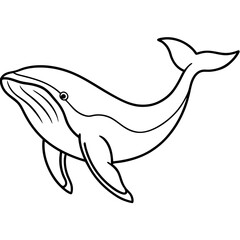 Dynamic Vector Art Showcasing Humpback Whale Breaching Into the Air
