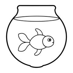 Vibrant Goldfish Swimming Gracefully in a Decorative Bowl Vector Illustration for Aquatic Art Lovers

