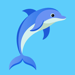 Eye Catching Vector Illustration of a Dolphin Leaping Against a Sunset Horizon





