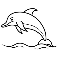 Playful Dolphin Leaping in a Beautiful Vector Illustration of the Sea
