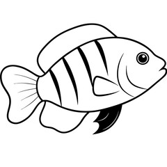 Captivating Cichlid Vector Illustration Perfect for Nature Lovers and Artists
