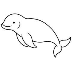 Beluga Whale in Arctic Waters Vector Illustration for Stunning Marine Life Art
