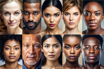 Collection of diverse faces highlighting beauty and individuality