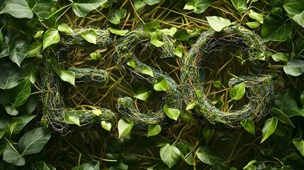 Obraz premium Intertwined Vines and Leaves Symbolize Interconnected ESG Concept