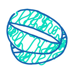 cut green kiwi doodle icon sketch vector. cut green kiwi sign. isolated symbol illustration