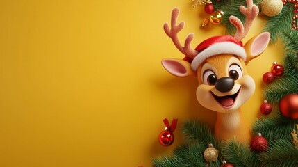 The deer is smiling and he is enjoying the festive atmosphere