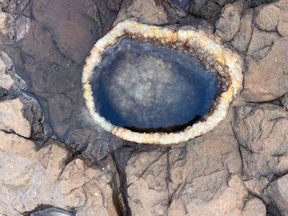Natural amethyst at the Wanda mines, Argentina.