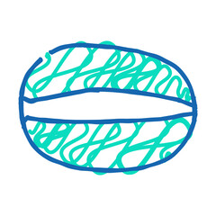 cut kiwi fruit fresh doodle icon sketch vector. cut kiwi fruit fresh sign. isolated symbol illustration