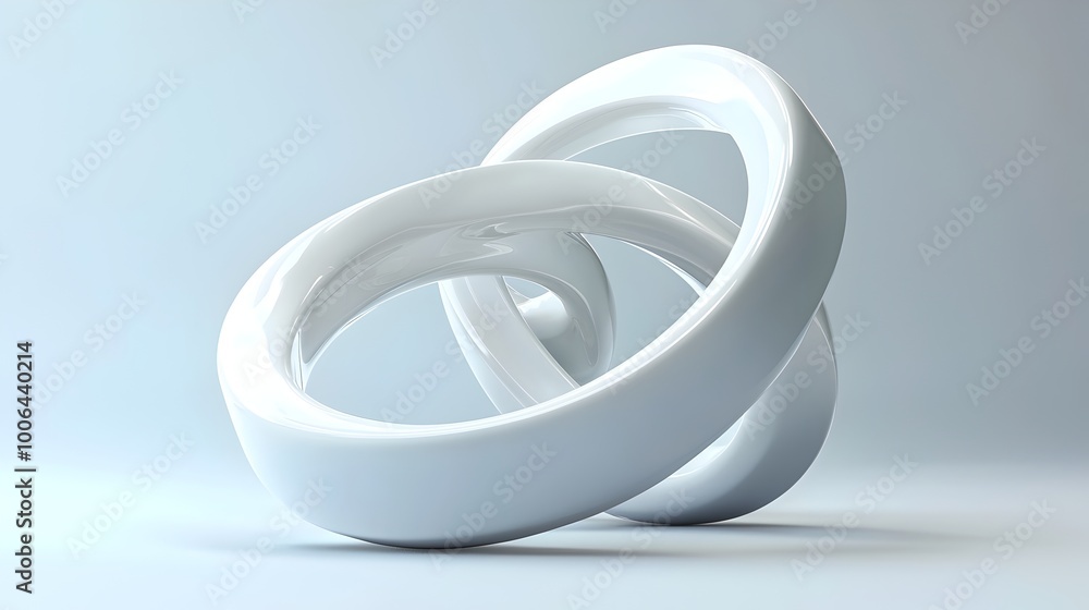 Aufkleber flowing 3d geometric shapes in continuous transformation and motion