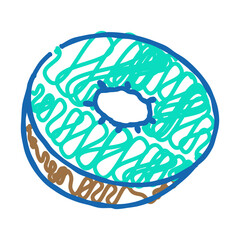 cut kiwi fruit doodle icon sketch vector. cut kiwi fruit sign. isolated symbol illustration