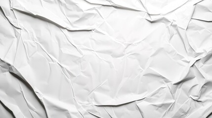 Obraz premium Blank white crumpled and creased paper poster texture background, perfect for showcasing artwork or information creatively..