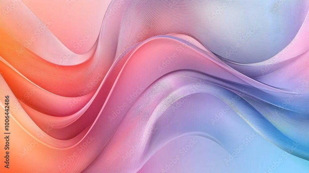 Poster elegant abstract graphic background with flowing curves and gradient colors for copy space