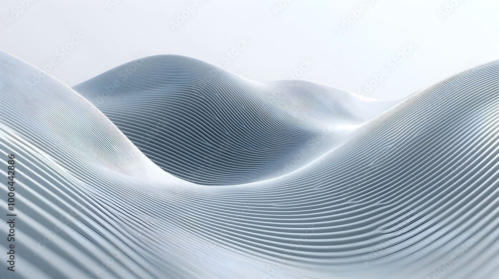 Poster minimalist abstract wavy background with clean central copy space for branding