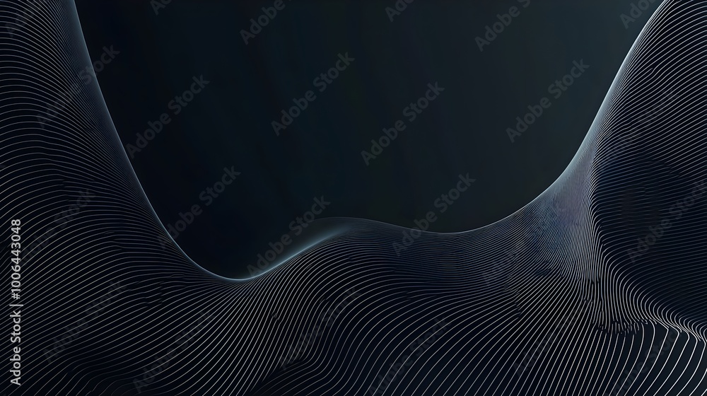 Poster minimalist abstract background with wavy lines and blank copy space for branding