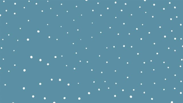 Minimalist Falling Snowflakes Animation on Blue Winter Background