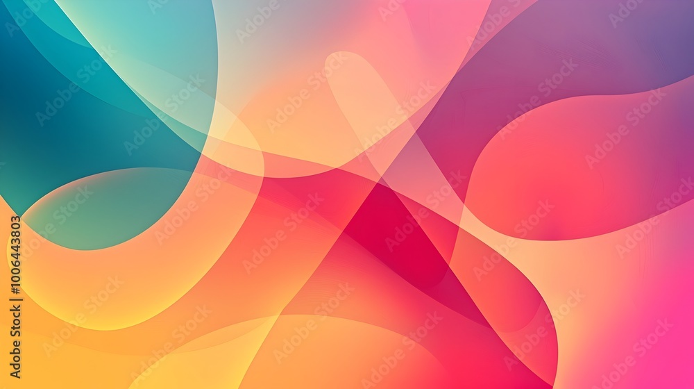 Poster smooth abstract background with overlapping translucent shapes for copy placement