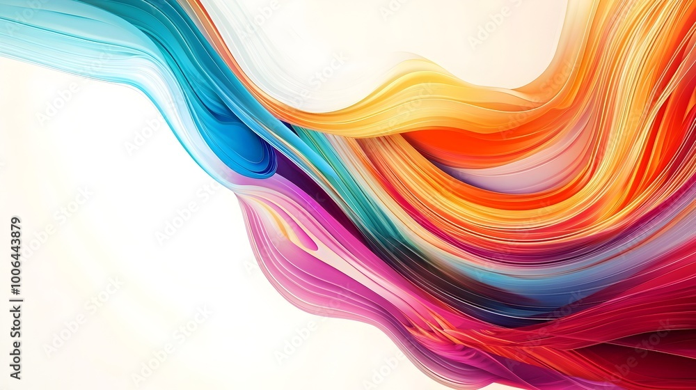 Aufkleber vibrant dynamic wave patterns with copyspace in corner