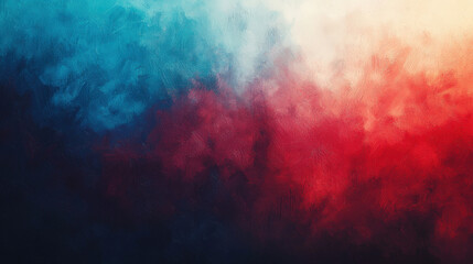 Fototapeta premium A vibrant abstract artwork featuring softly blurred gradient of blue, red, and white hues, creating dynamic and emotional atmosphere. colors blend seamlessly, evoking sense of depth and movement