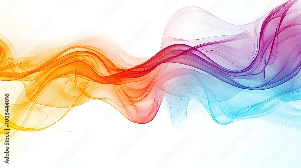 Aufkleber vibrant dynamic wave patterns with copy space in corner