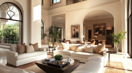Fototapeta premium Spacious Living Room with Natural Light