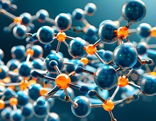 Abstract background of atom or molecule structure, Medical background, 3d illustration.