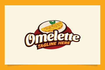 omelette logo. an Eyecatching omelette logo in emblem form. It's great for restaurants, cafes, food trucks, etc.