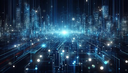 Obraz premium blue technology background