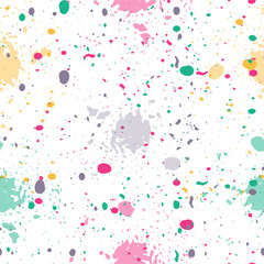 White background and pastel multicolor hexagon seamless pattern.  Grunge texture with fabric imitation. Vector illustration.