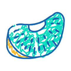 slice mandarin clementine doodle icon sketch vector. slice mandarin clementine sign. isolated symbol illustration