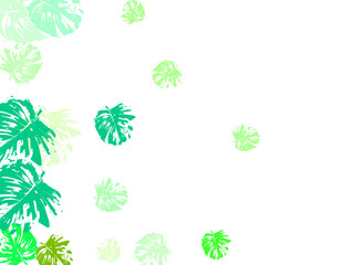 Refreshing green leaves scattered in the wind Stylish tree foliage vector september seasonal background.