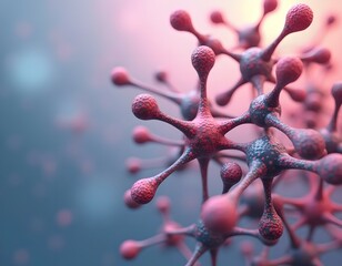 Abstract background of virus atom or molecule structure, Medical background, 3d illustration.