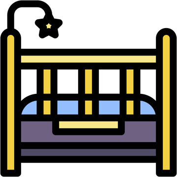recommend clip art: Vector Icon Bassinet, Furniture, Baby Crib, Cradle, Baby Bed, Room