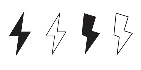Electric bolt icon, voltage icon set,Electric power icon ,light icon