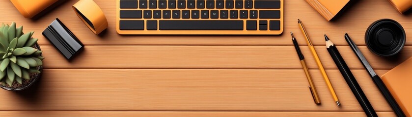 Minimalist Desk Setup for Focus and Productivity, Clean Workspace with Tools and Stationery for Effective Planning, Organize Your Desk with Minimalist Design