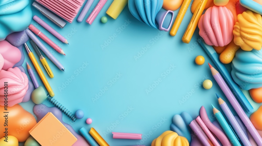 Poster minimalist school desk setup organize your workspace with stylish stationery and a sleek keyboard fo
