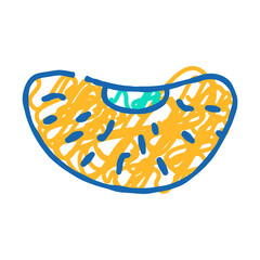 wedge mandarin clementine doodle icon sketch vector. wedge mandarin clementine sign. isolated symbol illustration