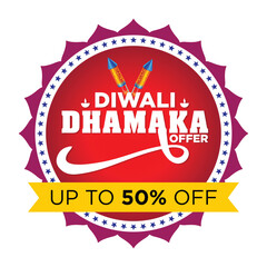 Diwali dhamaka offer vector for graphic design, web banner, banner design (English Translation : Diwali Blast Offer)