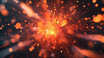 Fototapeta premium Fiery Explosion of Radiant Energy and Powerful Ignition Burst with Brilliant Sparks and Flames