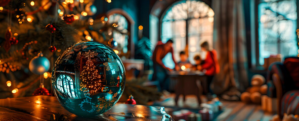 Imagen horizontal de una sala en una casa familiar abiendo de