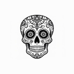 Fototapeta premium This detailed sugar skull design is perfect for celebrating the Day of the Dead and for various artistic projects