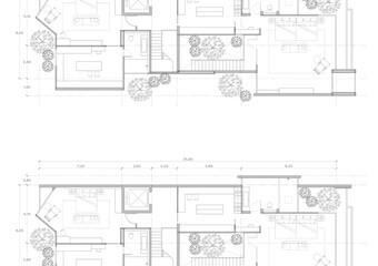 Floor plan designed building on the drawing.