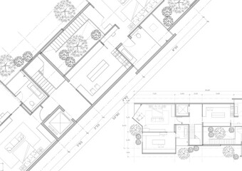 Floor plan designed building on the drawing.