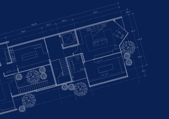 Floor plan designed building on the drawing.