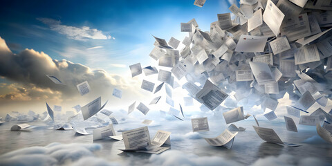 Gravity-Defying Ballot Papers: A Wide Shot of Floating Ballots in Zero Gravity, Emphasizing the Weight of Electoral Decisions Against a White Backdrop